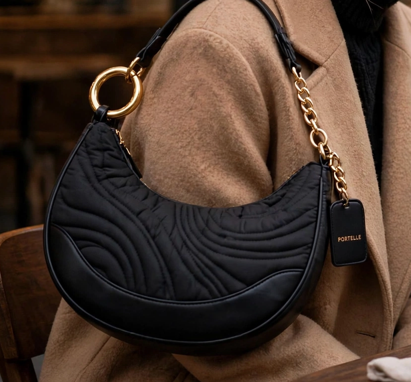 The Ondine, noir crescent on shoulder